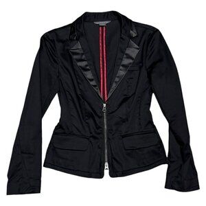 ARMANI Exchange Luxury Designer Black Blazer Business Casual Work Jacket XS